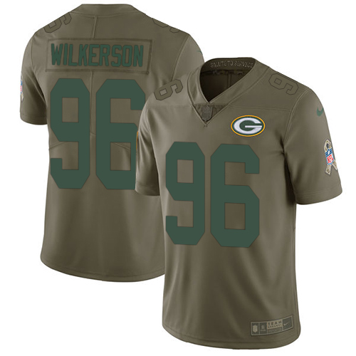 Nike Packers #96 Muhammad Wilkerson Olive Youth Stitched NFL Limited Salute to Service Jersey - Click Image to Close